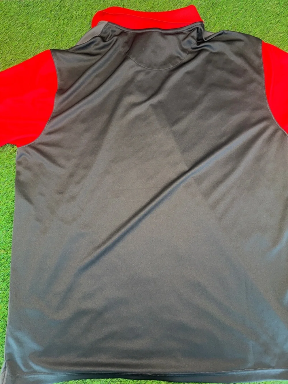 Nike Men's Polo Shirt in Gray and Red